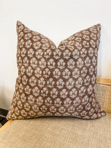 JASMIN IN RUST TERRA COTTA FLORAL PILLOW COVER - Krinto.com