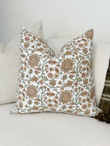 HARPER IN TERRACOTTA AND LIGHT GREEN PILLOW COVER - Krinto.com