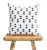Black Triangles on White Mudcloth Pillow Cover - Krinto.com