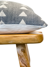 Grey with White Triangles Mudcloth Pillow Cover - Krinto.com
