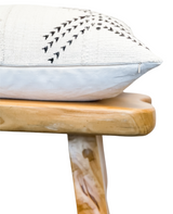 Cream white and Black Lumbar Mudcloth Pillow Cover - Krinto.com