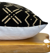 Black with Cream Abstract Mudcloth Pillow Cover - Krinto.com