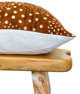 Cream White Dots on Rust Brown Mudcloth Pillow Cover - Krinto.com