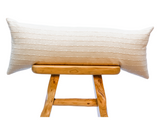 Off white Cream Striped Woven Pillow Cover - Krinto.com