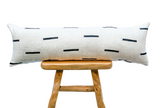 Extra Long White Mudcloth Pillow - Krinto.com