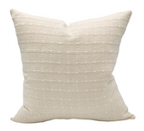 Off white Cream Striped Woven Pillow Cover - Krinto.com