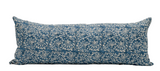 Floral Indigo Blue on Natural Linen Pillow Cover - Krinto.com