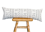 Extra long White with Black Design Mudcloth Pillow Cover - Krinto.com
