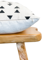 Black Triangles on White Mudcloth Pillow Cover - Krinto.com