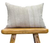 Stripes Shades of White on Natural Linen Pillow Cover - Krinto.com