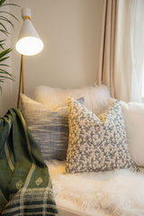 FLEUR IN NAVY BLUE PILLOW COVER - Krinto.com