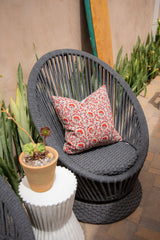 KALAMKARI BURGUNDY, RED AND GREY PILLOW COVER - Krinto.com