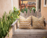 KALAMKARI BURGUNDY AND MUSTARD PILLOW COVER - Krinto.com