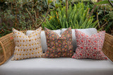 KALAMKARI BURGUNDY, RED AND GREY PILLOW COVER - Krinto.com