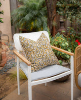 KALAMKARI OLIVE AND MJUSTARD PILLOW COVER - Krinto.com