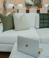 ANVI WHITE ON NATURAL LINEN PILLOW COVER - Krinto.com