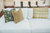 Poinsettia in Mustard and Green Pillow Cover - Krinto.com