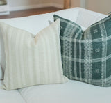 GREY GREEN AND WHITE VINTAGE INDIAN WOOL PILLOW COVER - Krinto.com