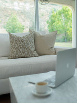 FLEUR IN WARM BEIGE PILLOW COVER - Krinto.com
