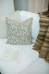 FLEUR IN WARM BEIGE PILLOW COVER - Krinto.com