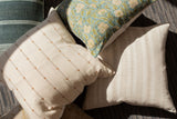 White with Beige Textured Stripes Pillow Cover - Krinto.com