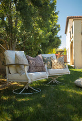 TACOMA BEIGE ON NATURAL LINEN PILLOW COVER - Krinto.com