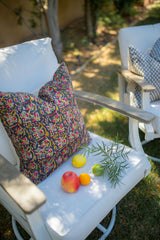 KALAMKARI NOIR AND CORAL PILLOW COVER - Krinto.com