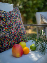 KALAMKARI NOIR AND CORAL PILLOW COVER - Krinto.com