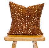 Cream White Dots on Rust Brown Mudcloth Pillow Cover - Krinto.com