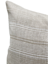 Stripes Shades of White on Natural Linen Pillow Cover - Krinto.com