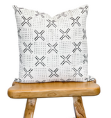 Black Crosses on Cream-White Mudcloth Pillow Cover - Krinto.com