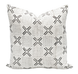Black Crosses on Cream-White Mudcloth Pillow Cover - Krinto.com