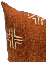 Mudcloth Cream Crosses on Rust-Brown Pillow Cover - Krinto.com