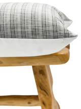 Grey Green with Black Stripes Woven Pillow Cover - Krinto.com