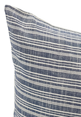 Blue and Cream Striped Woven Pillow Cover - Krinto.com