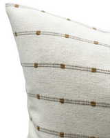 White with Beige Textured Stripes Pillow Cover - Krinto.com