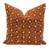 Rust Brown With Small Crosses Mudcloth Pillow Cover - Krinto.com
