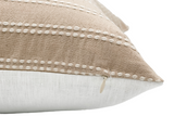 Beige Cream Striped Woven Pillow Cover - Krinto.com