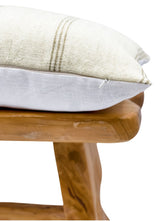 LUMBAR CREAM AND TAN INDIAN WOOL PILLOW COVER - Krinto.com
