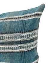 TEAL BLUE STRIPED LUMBAR PILLOW COVER - Krinto.com