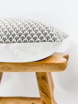 FLORAL GREY AND OLIVE GREEN ON LINEN PILLOW COVER - Krinto.com