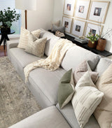 White with Beige Textured Stripes Pillow Cover - Krinto.com
