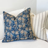 NIAGARA IN BLUE AND TAN PILLOW COVER - Krinto.com