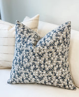 FLEUR IN NAVY BLUE PILLOW COVER - Krinto.com