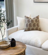 AZALEA IN TERRA COTTA AND GREY PILLOW COVER - Krinto.com