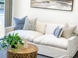 POINSETTIA IN LIGHT BLUE PILLOW COVER - Krinto.com