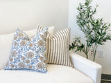 POINSETTIA IN LIGHT BLUE PILLOW COVER - Krinto.com