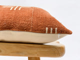 Mudcloth White Crosses on Rust brown Lumbar Pillow Cover - Krinto.com