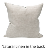 VERA IN TEAL AND MUSTARD ON NATURAL LINEN PILLOW COVER - Krinto.com