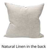 CHLOE IN TEAL BLUE ON NATURAL LINEN PILLOW COVER - Krinto.com